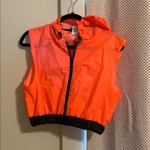 Neon Orange Cropped Windbreaker 